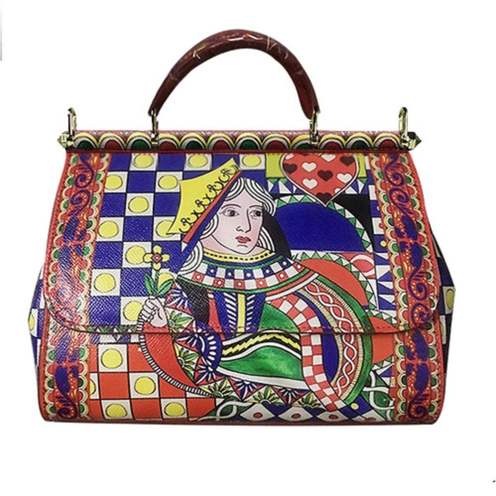 Nal Sur Luxury Italy Brand Ethnic Flower Print Bag Leather Lady Handbag Women's Colorful Shoulder Bag