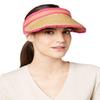 August Hat Co Colorblocked Frayed Straw Sun Visor Natural Pink (OSFA) view 1