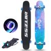 REMIGHTELY BRIGHT 47-inch Flash Wheel Dance Board, Beginner Professional Skateboard, Longboard, Adult 4 Wheel Skateboard (Color : A) view 1