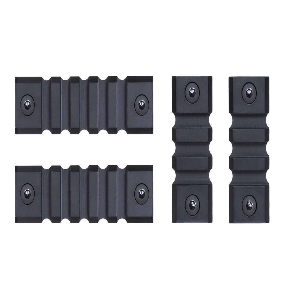 Monstrum Aluminum Picatinny Rail | Compatible with M-LOK | Includes Two 2-inch and Two 3-inch Sections | Black