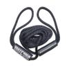 Boat Throw Rope- Double Braided Nylon Rope, Stitched Loops and Floats by Boat Lines and Dock Ties (Black 2 Loop, 10 feet) view 1