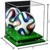 Better Display Cases Acrylic Mini - Miniature (not Full Size) Soccer Ball Display Case with Mirror Case, Silver Risers and Turf Base (B03/A015) view 2