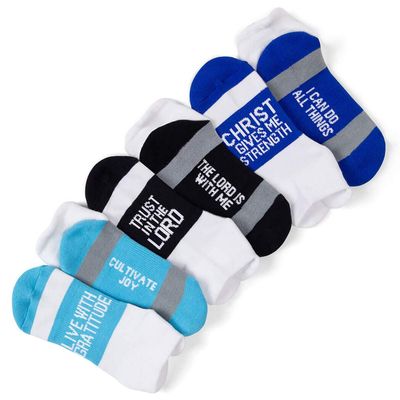ChalkTalkSPORTS Inspirational Athletic 3-Pair Multicolored Sock Set | Christ Gives Me Strength