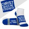 ChalkTalkSPORTS Inspirational Athletic 3-Pair Multicolored Sock Set | Christ Gives Me Strength view 4