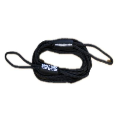 Boat Throw Rope- Double Braided Nylon Rope, Stitched Loops and Floats by Boat Lines and Dock Ties (Black 2 Loop, 15 feet)