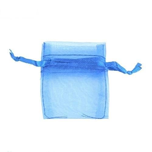 ShineBear 50pcs/lot Organza Gift Bag 7 * 9cm Wedding Favors and Gifts Wedding Candy Box for Guests Jewelry Pouch Bags Event Party Supplies - (Color: Dark LUE)
