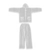2pc Resuable Transparent EVA Rain Suits Unisex Emergency Rain Suit Clear Raincoat Waterproof Drawstring Hooded Rainwear Jacket Pants Set with Storage Bag for Hiking Drifting Camping Fishing (S, L)(L) view 1