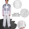 2pc Resuable Transparent EVA Rain Suits Unisex Emergency Rain Suit Clear Raincoat Waterproof Drawstring Hooded Rainwear Jacket Pants Set with Storage Bag for Hiking Drifting Camping Fishing (S, L)(L) view 2