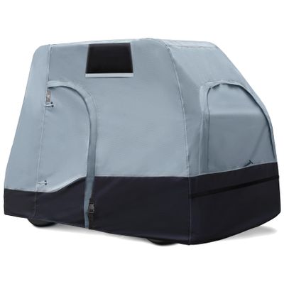 Explore Land Weatherproof 2 Passengers Golf Cart Cover with Driver Side Door and Back Side Zipper Window Fits for Most Brand Cart (Gray&Black)