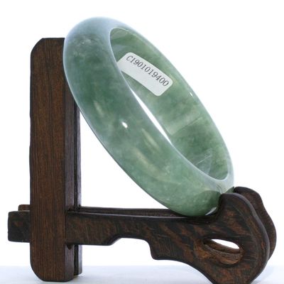 2.30"(58.7mm) China Certified Grade A Nature Hisui Jadeite Jade Light Green Women's Bangle Bracelets 9400