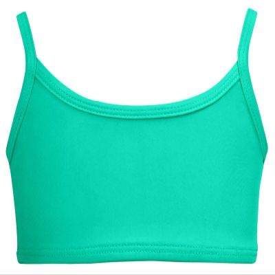 Made in USA Little Girls Bikini Top for Girls UPF50+ Sun Protection Toddler Bathing Suit Rash Guard for Beach Pool Swimwear, Aqua, 4T