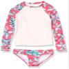 Kanu Surf Girls' Long Sleeve Rashguard UPF 50+ Two Piece Swim Set, Charlotte Pink, 6 view 1