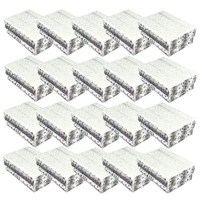 888 Display USA 25 Silver Foil Cotton Charm Jewelry Boxes Gift Display 2 1/8" x 1 5/8" x 3/4" (Silver)