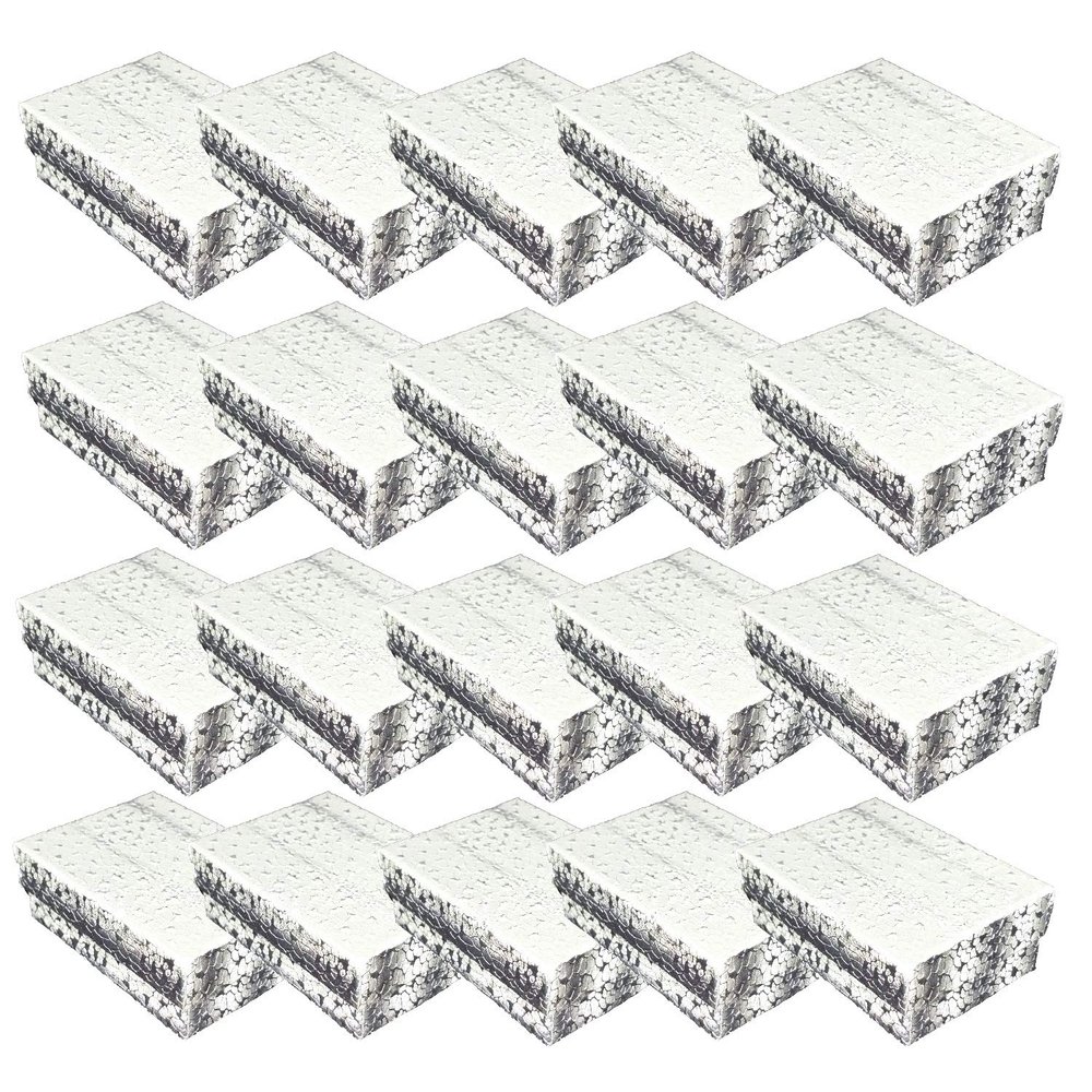 888 Display USA 25 Silver Foil Cotton Charm Jewelry Boxes Gift Display 2 1/8" x 1 5/8" x 3/4" (Silver)