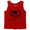 0143. Spartan Molon Labe Military Patriotic Greek Helment Graphic Men's Tank Top (Red, X-Large) view 1