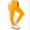 ALWAYS Women Joggers Active Sweatpants - Buttery Soft Light Comfy Lounge Striped Pants with Pockets Gold Mustard White S/M view 1
