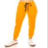 ALWAYS Women Joggers Active Sweatpants - Buttery Soft Light Comfy Lounge Striped Pants with Pockets Gold Mustard White S/M view 2