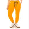 ALWAYS Women Joggers Active Sweatpants - Buttery Soft Light Comfy Lounge Striped Pants with Pockets Gold Mustard White S/M view 3