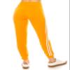ALWAYS Women Joggers Active Sweatpants - Buttery Soft Light Comfy Lounge Striped Pants with Pockets Gold Mustard White S/M view 4