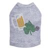 Beer Mug, Clover, & Pipe - Bling Rhinestone St Patrick Day Dog Shirt, 2XL Heather Gray view 1