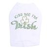 Kiss Me I'm Irish # 1- Bling Rhinestone St Patrick Day Dog Shirt, S White view 1