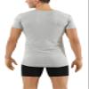 ALBERT KREUZ Men's Organic Stretch Cotton Undershirt Short Sleeves and deep v-Neck Gray (Medium) view 4