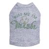 Kiss Me I'm Irish # 1- Bling Rhinestone St Patrick Day Dog Shirt, S Heather Gray view 1