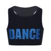 dPois Kids Girls' Racer Back Crop Top Sports Bra Dance Sports Gym Workout Active Wear Blue 6 view 1