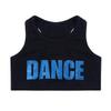 dPois Kids Girls' Racer Back Crop Top Sports Bra Dance Sports Gym Workout Active Wear Blue 6 view 3