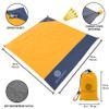 ECCOSOPHY Sand Proof Beach Blanket - Waterproof Picnic Blanket 60x55 Outdoor Compact Pocket Blanket Lightweight Ground Cover for Hiking Camping Festivals Sports Travel with Bag & Stakes (Orange) view 2