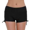 ACSUSS Women's Swim Boardshorts Beach Bikini Bottoms Short Swimwear with Side Ties Black X-Large view 2