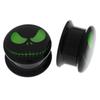 00g 10mm Black Halloween Skull Acrylic Flesh Ear Tunnels Plugs Double Flare Saddle Gauges Starter Stretcher Earring view 3