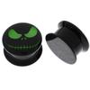 00g 10mm Black Halloween Skull Acrylic Flesh Ear Tunnels Plugs Double Flare Saddle Gauges Starter Stretcher Earring view 4