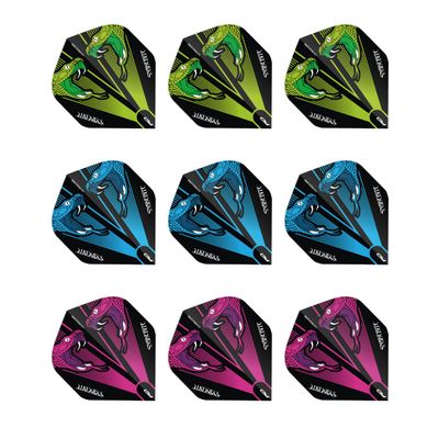 RED DRAGON Peter Wright Snakebite Translucent Flight Pack - 3 Sets Per Pack (9 Dart Flights in Total)