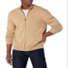 Amazon Essentials Men's Full-Zip Cotton Sweater, Camel Heather, Small view 1