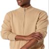Amazon Essentials Men's Full-Zip Cotton Sweater, Camel Heather, Small view 3