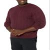 Amazon Essentials Men's Crewneck Cable Cotton Sweater, Burgundy, X-Large view 1