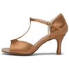 JIAJIA 20511 Women's Satin Sandals Flared Heel Latin Salsa Performance Dance Shoes Color Tan,Size 8 B(M) US/39 EU view 4