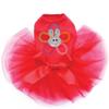 Flower Bunny - Bling Rhinestone Easter Dog Tutu Dress, 4XL Red view 1