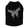 Blue Swarovski Butterfly - Dog Tank, M Black view 1