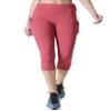 YELETE Side Pocket Performance Capri Leggings Brick Red Color Size L view 1