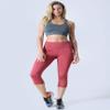 YELETE Side Pocket Performance Capri Leggings Brick Red Color Size L view 2