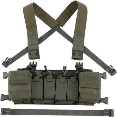 Chest Rig Airsoft Hunting Vest Molle Pouch Simple Military Tactical Vest with Magazine Pouch-(OD)