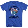 Disney Lilo and Stitch Don't Feel Like Being an Adult Tee Funny Humor Disneyland Graphic Adult T-Shirt(LG, Heather Royal) view 1