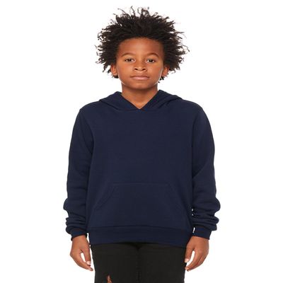 Bella + Canvas Youth Sponge Fleece Pullover Hooded Sweatshirt S NAVY