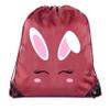 Mato & Hash Easter Basket Bags, Bulk Drawstring Backpacks, Party Favor Goody Bags for Easter - Bunny Face - 6PK Maroon CA2500EasterDTG S5 view 1