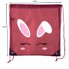 Mato & Hash Easter Basket Bags, Bulk Drawstring Backpacks, Party Favor Goody Bags for Easter - Bunny Face - 6PK Maroon CA2500EasterDTG S5 view 2