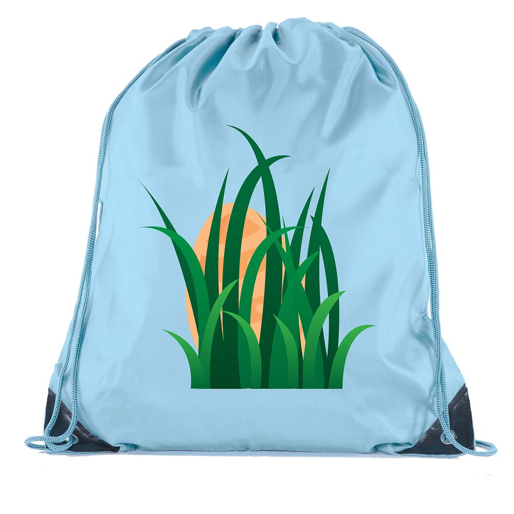 Mato & Hash Easter Basket Bags, Bulk Drawstring Backpacks, Party Favor Goody Bags for Easter - No Peaking - 10PK Baby Blue CA2500EasterDTG S6