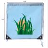 Mato & Hash Easter Basket Bags, Bulk Drawstring Backpacks, Party Favor Goody Bags for Easter - No Peaking - 10PK Baby Blue CA2500EasterDTG S6 view 2