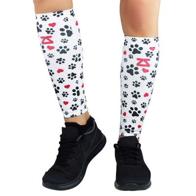 Zensah Running Leg Compression Sleeves - Shin Splint, Calf Compression Sleeve Men and Women (Paw Prints, Large/X-Large)